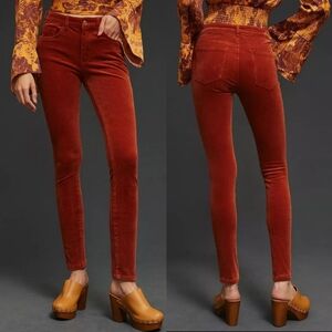 Anthropologie Pilcro High-Rise Skinny Corduroy Pants Copper Women's Size 25